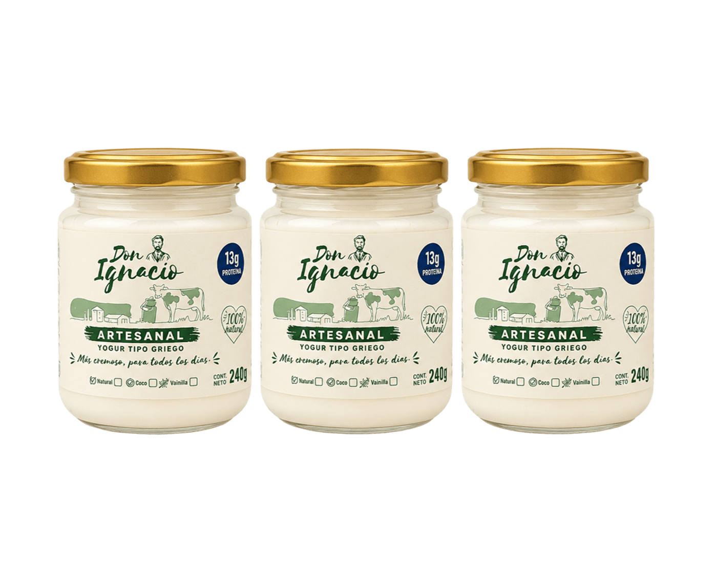 Promo Yogur Griego Artesanal – Pack x3 (240g)-Delivery incluido