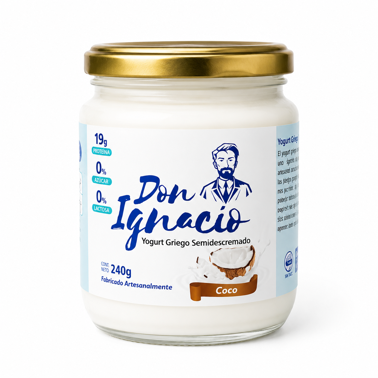Yogur griego Don Ignacio Premium Sabor Coco semidescremado 240g