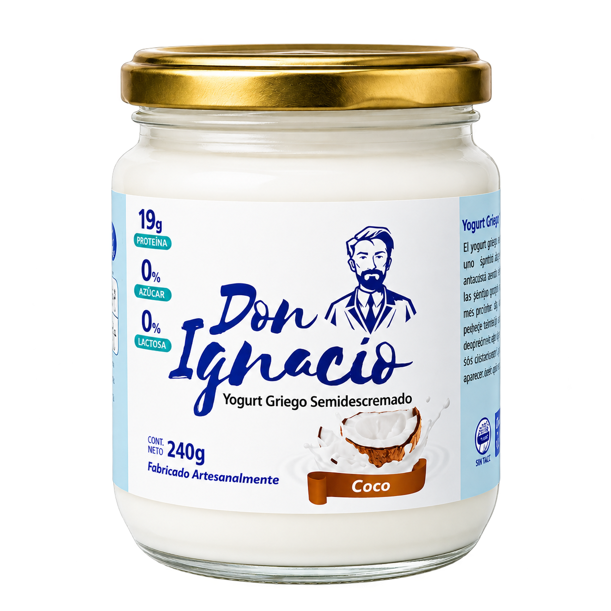 Yogur Griego Alto en Proteína Coco 240 g | Don Ignacio