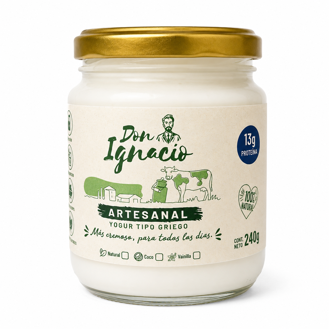 Yogur griego Don Ignacio Artesanal natural entero 240g
